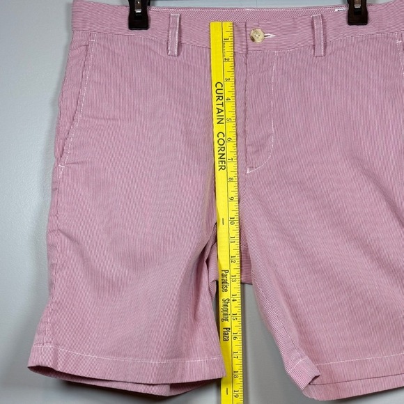 Southern Tide Women's Pink And White Seer Sucker Flat Front Chino Shorts W34 - Picture 4 of 8